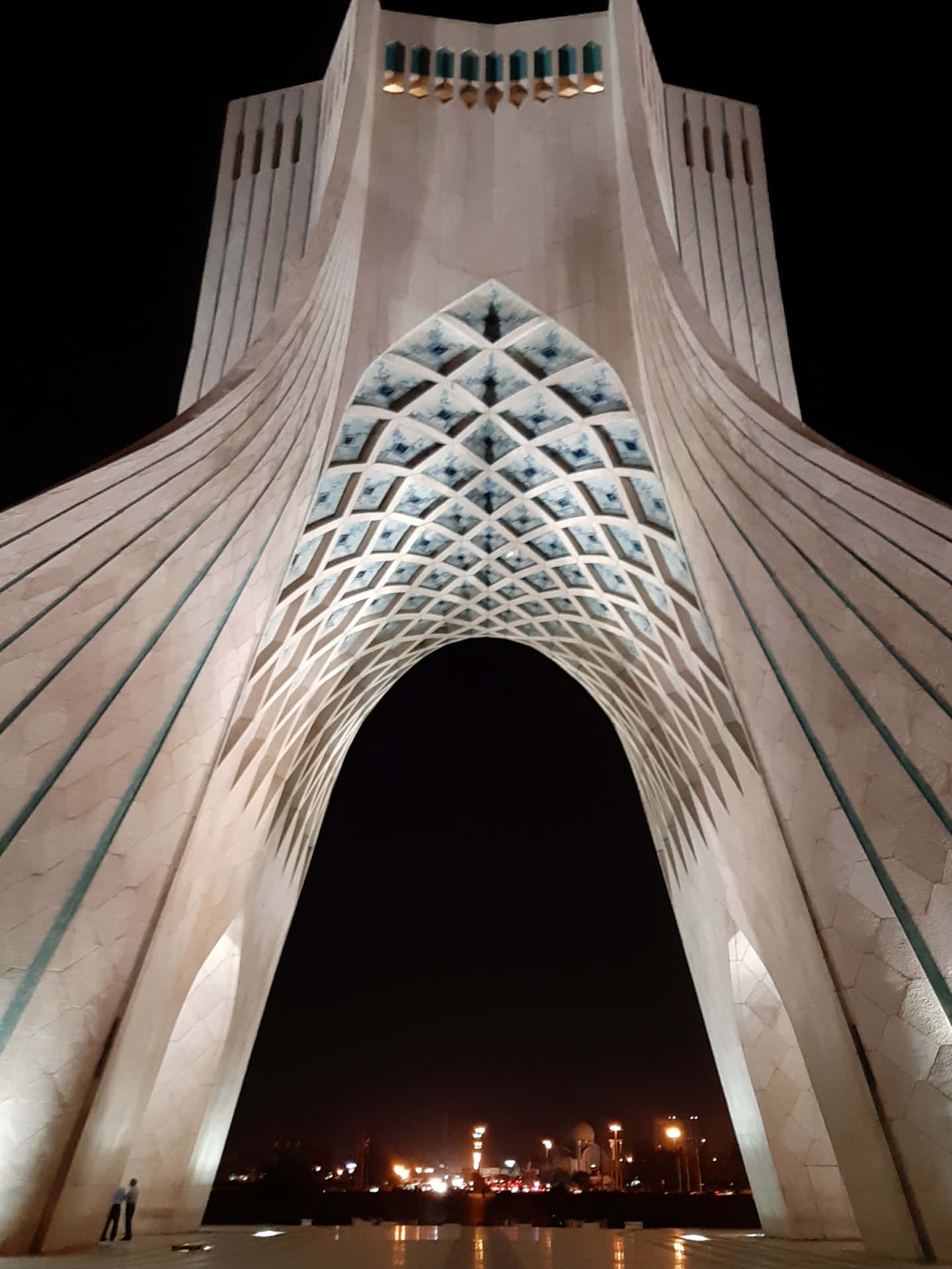 Azadi Tower Night Concrete Structure Wallpaper