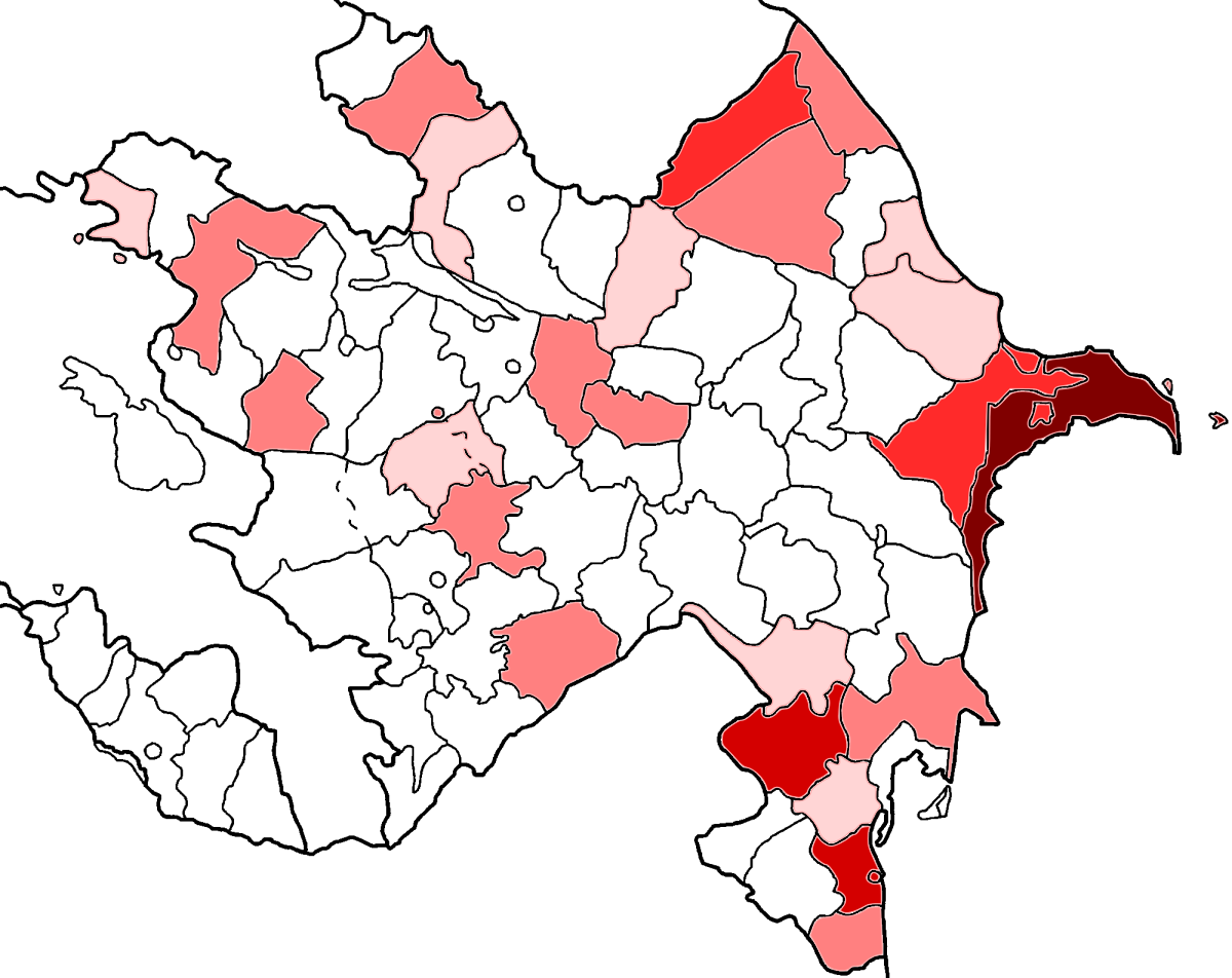 Azerbaijan Districts C O V I D19 Impact Map PNG