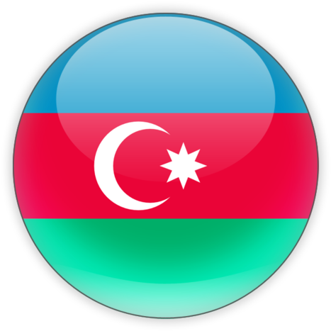 Azerbaijan Flag Button PNG