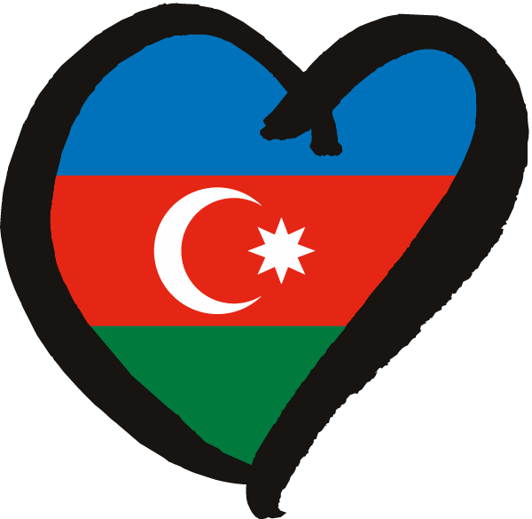 Azerbaijan Flag Heart PNG