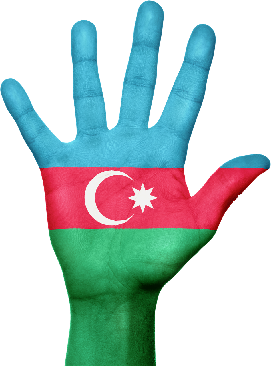 Azerbaijan Flag Painted Hand PNG