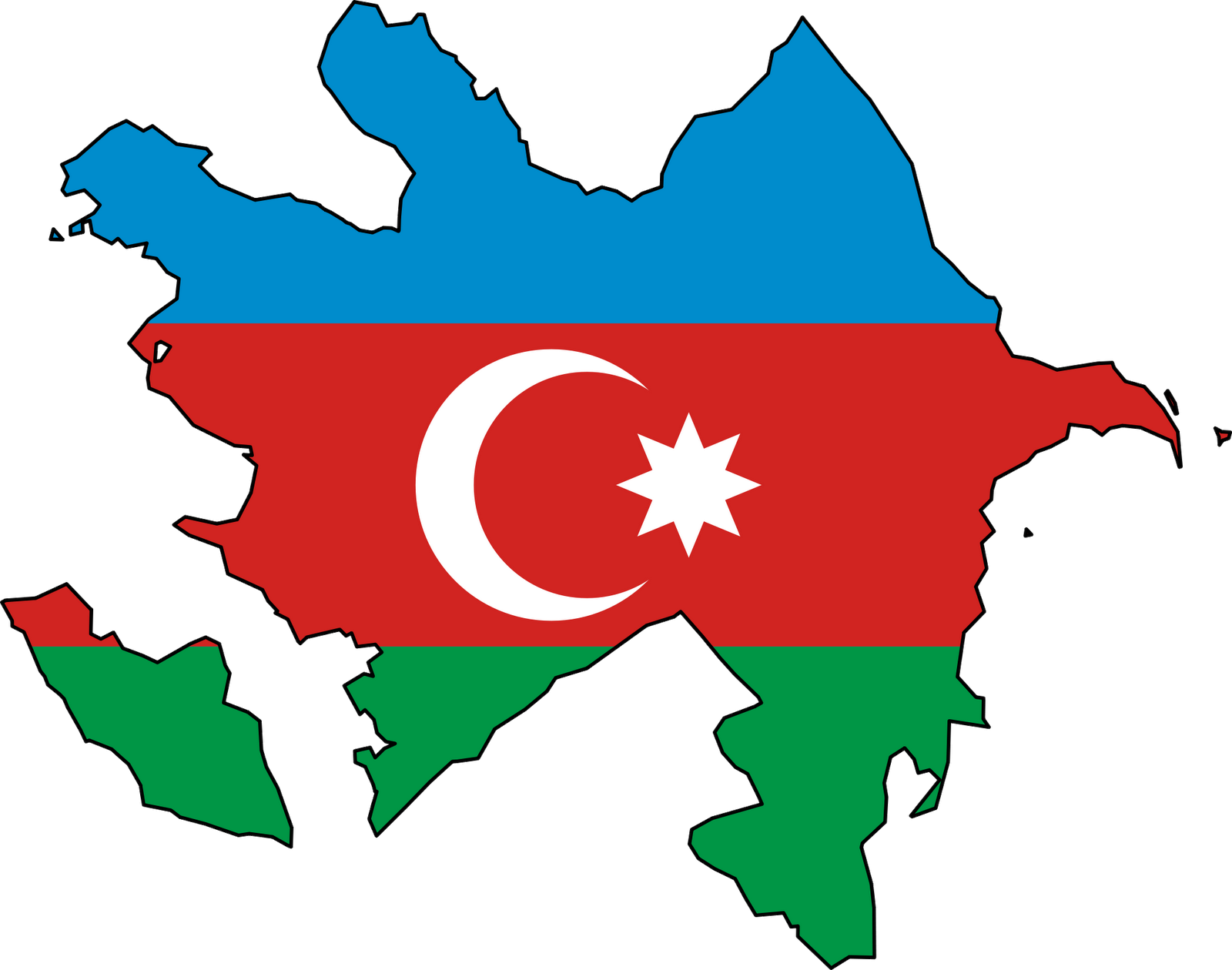 Azerbaijan Mapwith Flag PNG