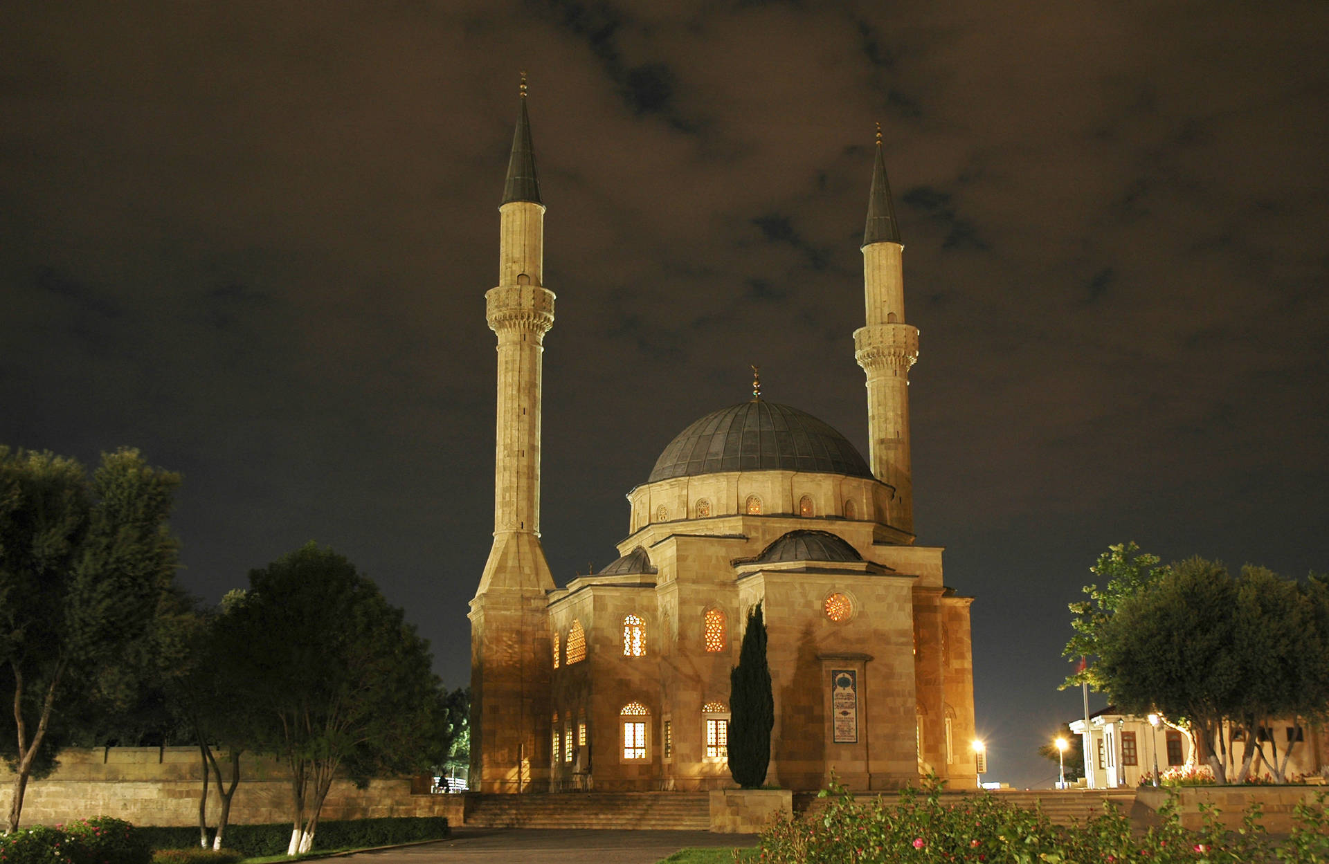 Azerbaijan Mosque At Night