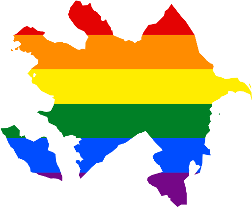 Azerbaijan Rainbow Colored Map PNG