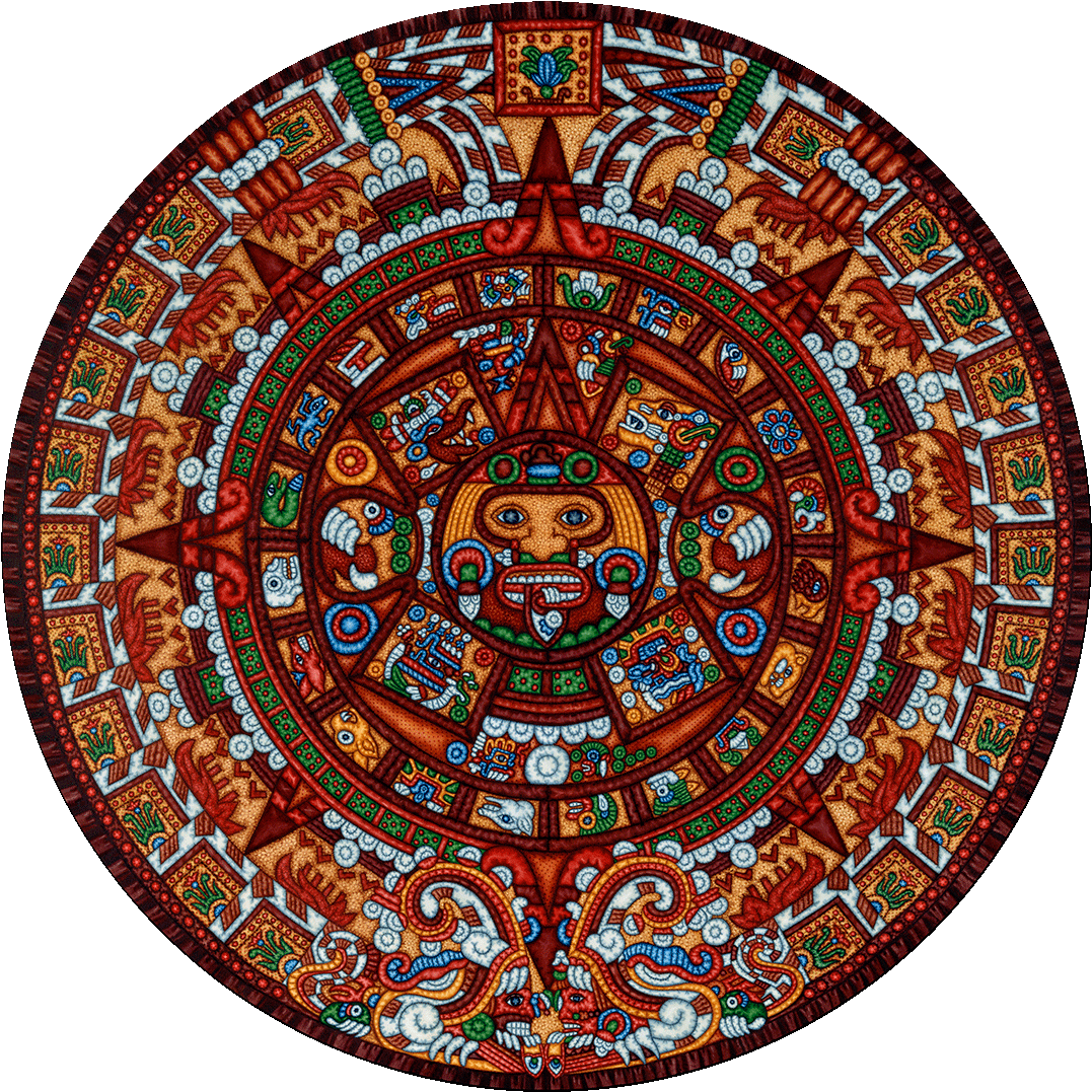 Aztec Sun Stone Artwork PNG