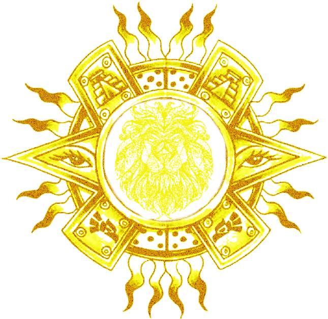 Aztec Sun Stone Flame Design PNG