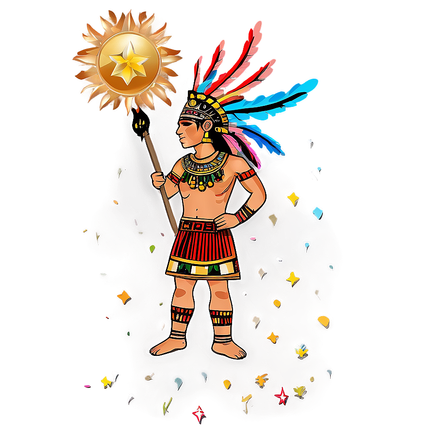 Aztec Warrior And Star Constellation Png Hul10 PNG