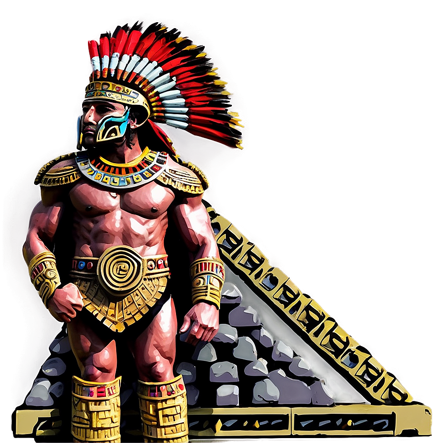 Aztec Warrior And Temples Background Png 91 PNG