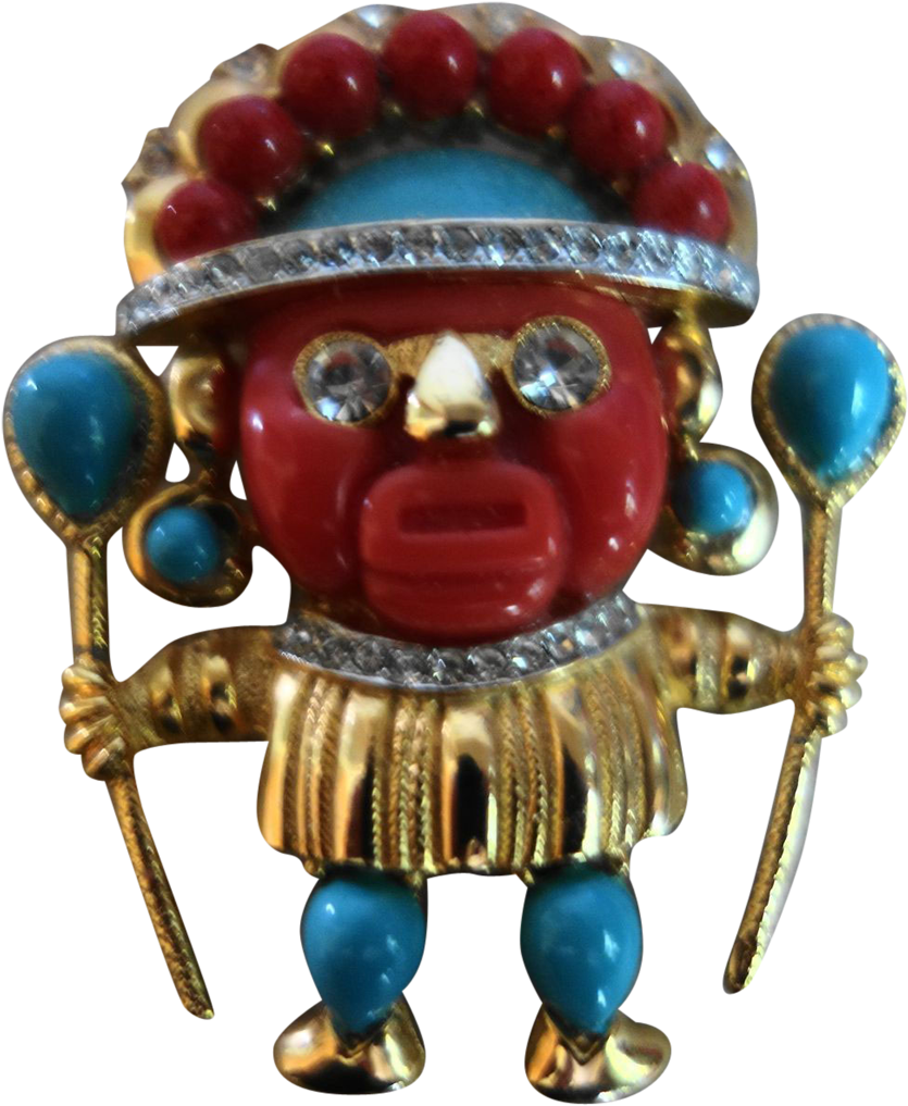 Aztec Warrior Figurine Jewelry PNG