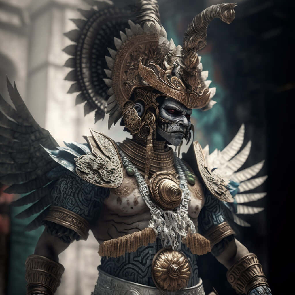 Aztec Warrior, a Guardian of Ancient Mexico Wallpaper