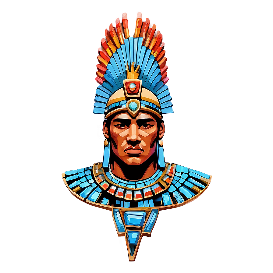 Aztec Warrior Mosaic Art Png 06252024 PNG