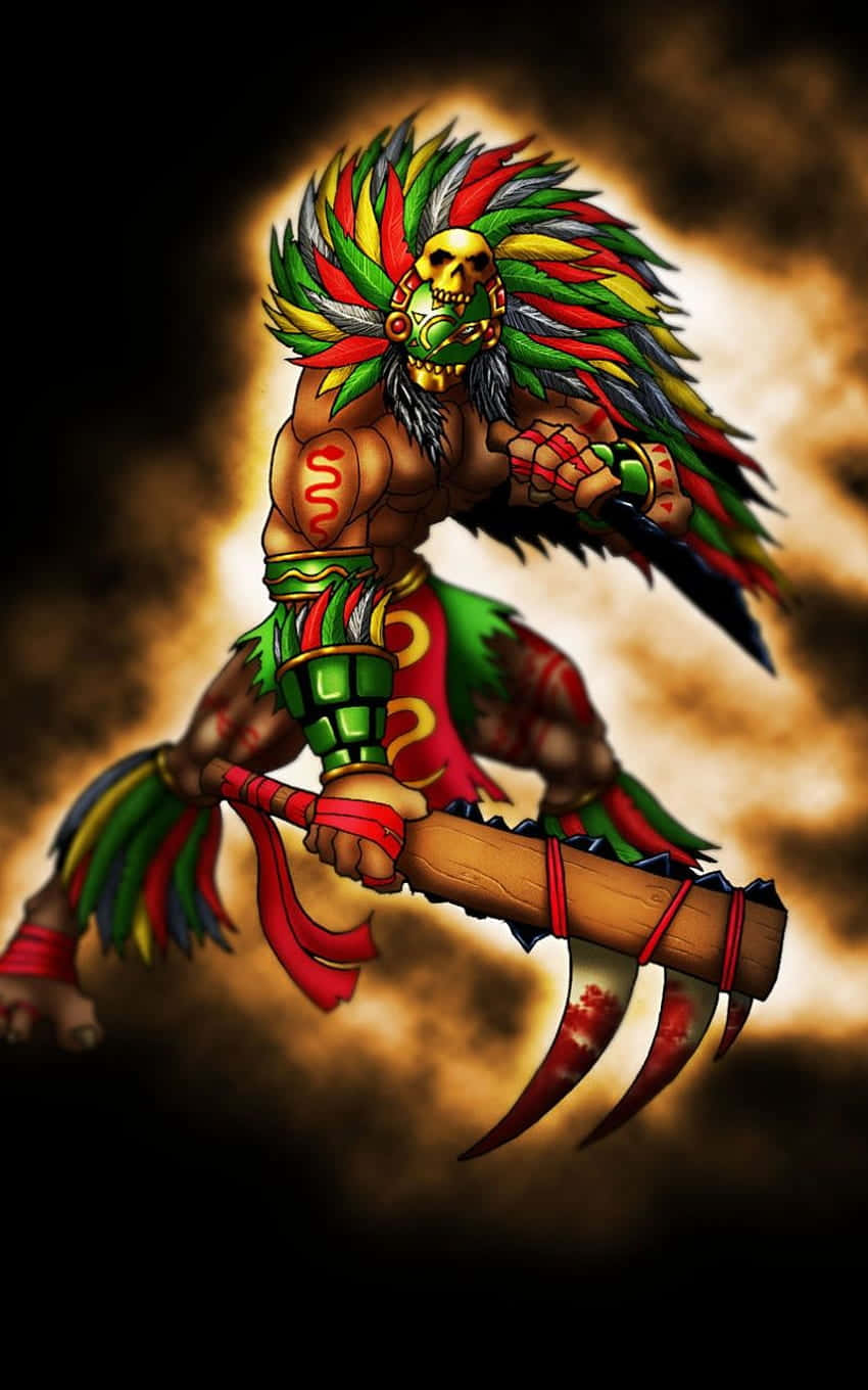 Strength and Honor of the Aztec Warrior Wallpaper