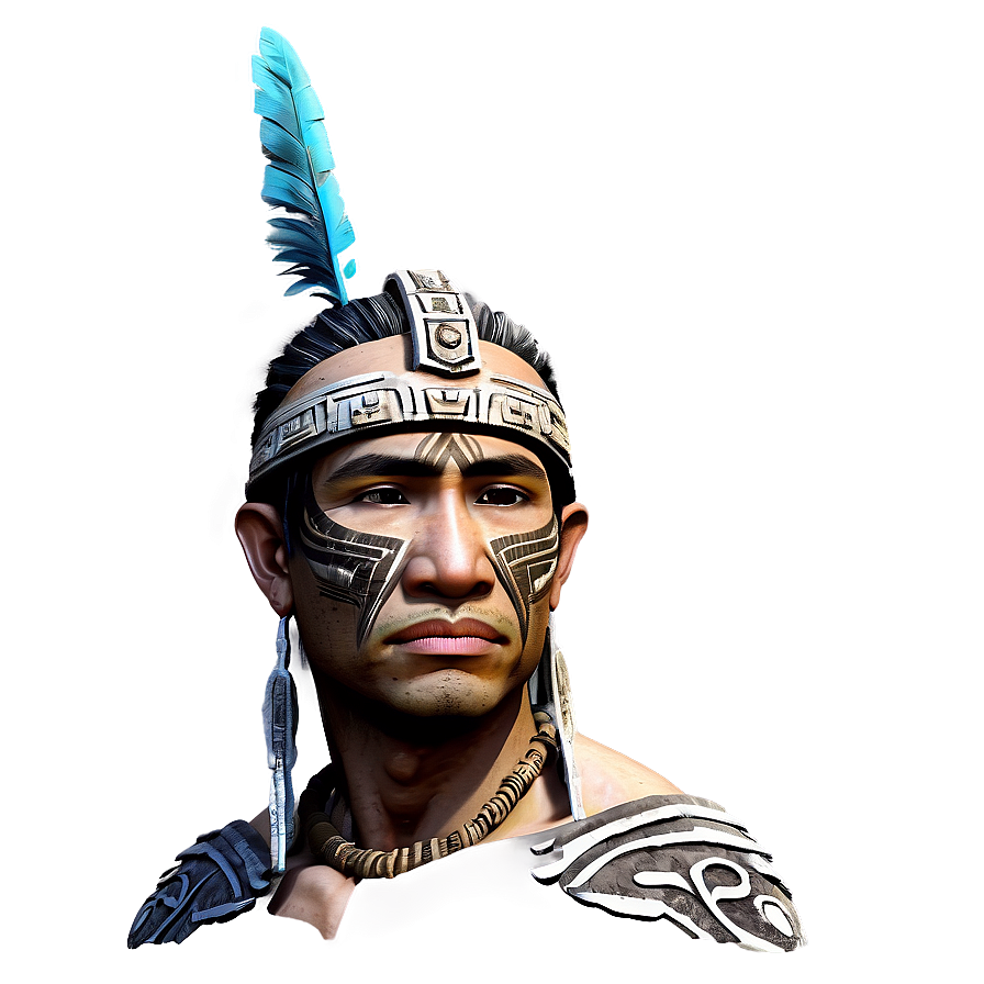 Aztec Warrior Profile Portrait Png Bik PNG