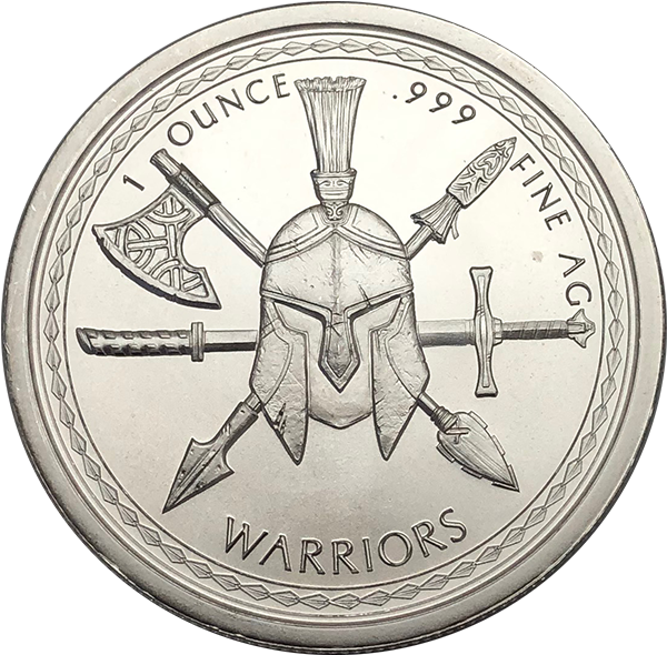 Aztec Warrior Silver Coin Design PNG
