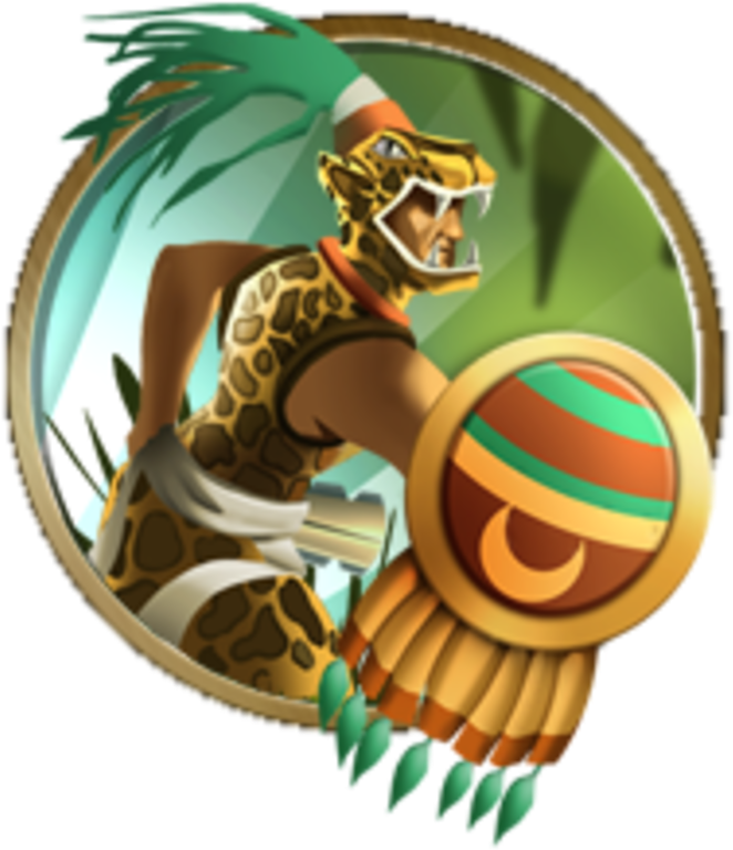 Aztec Warrior Stylized Illustration PNG