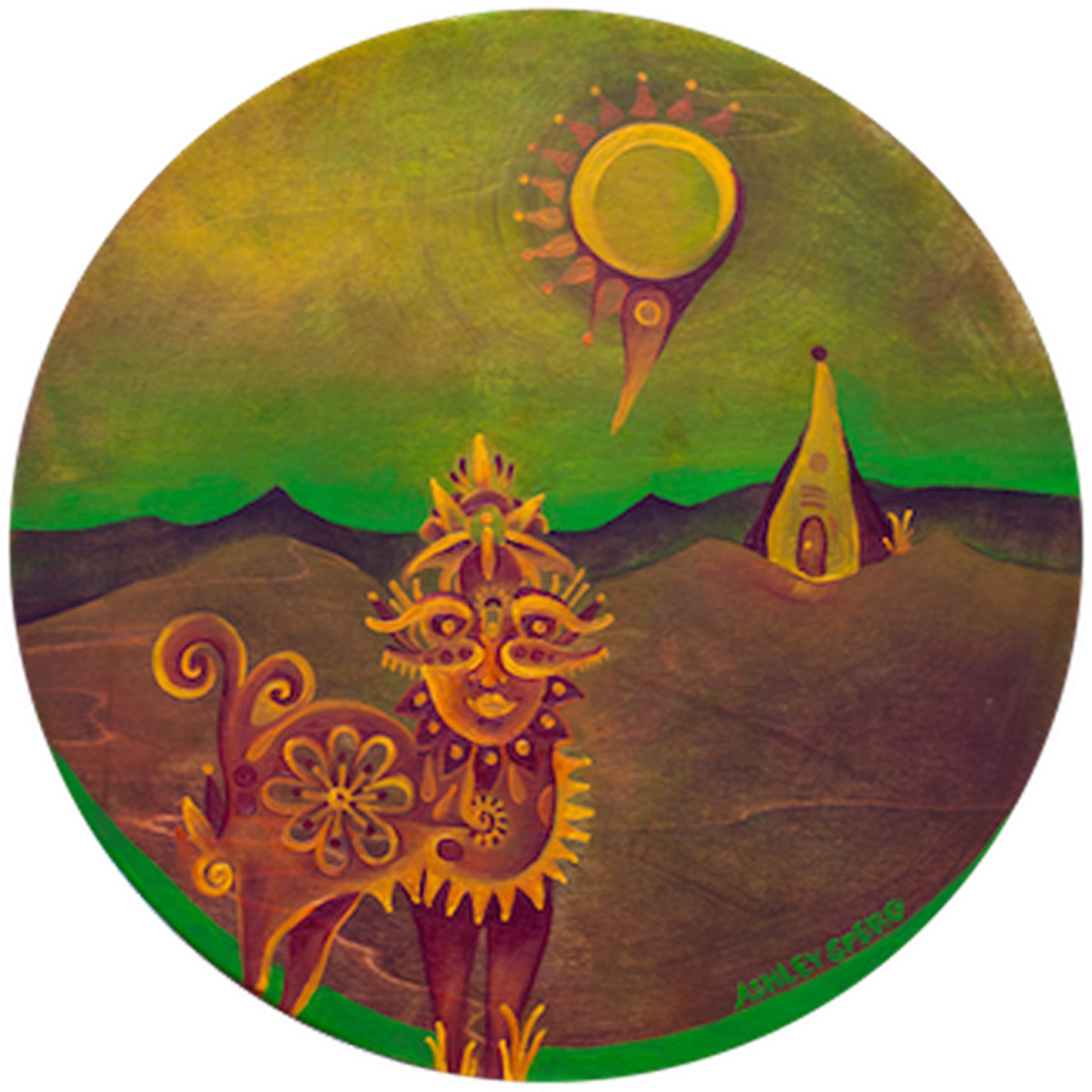 Aztec Warrior Sun Art PNG