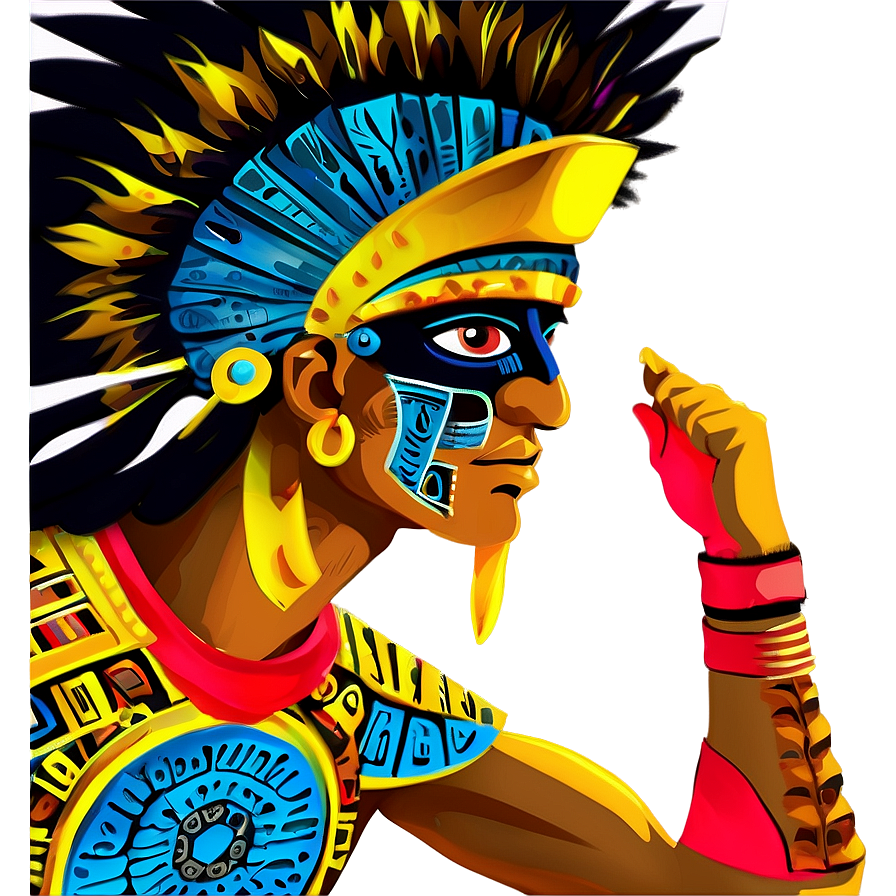 Download Aztec Warrior With Aztec Calendar Png Iqc | Wallpapers.com