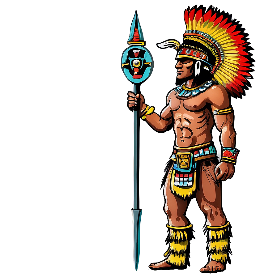 Aztec Warrior With Aztec Calendar Png Wnu PNG