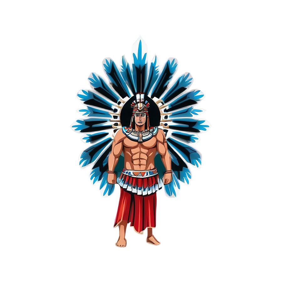 Aztec Warrior With Eagle Banner Png 06252024 PNG