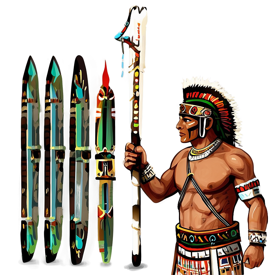 Aztec Warrior With Macuahuitl Weapon Png 17 PNG