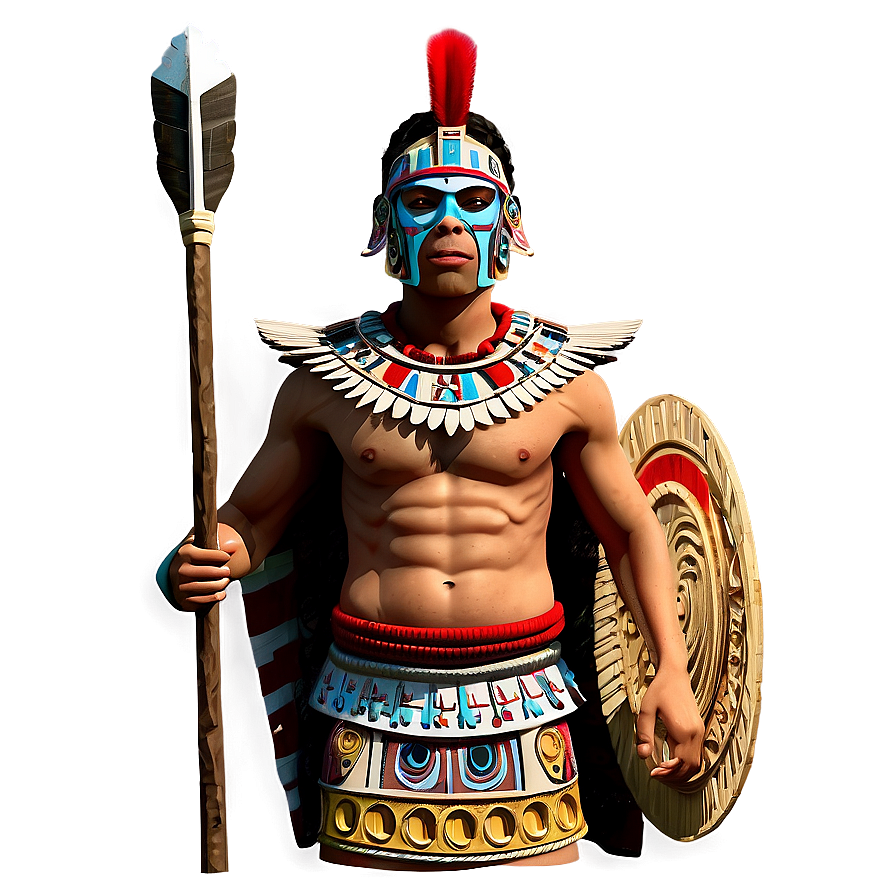 Aztec Warrior With Spear Png Sbt60 PNG