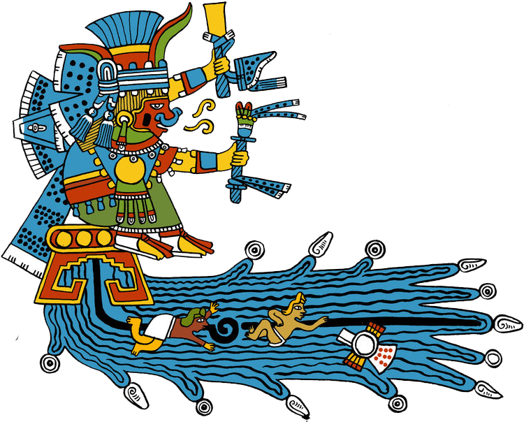 Aztec Warriorand Stream Glyph PNG