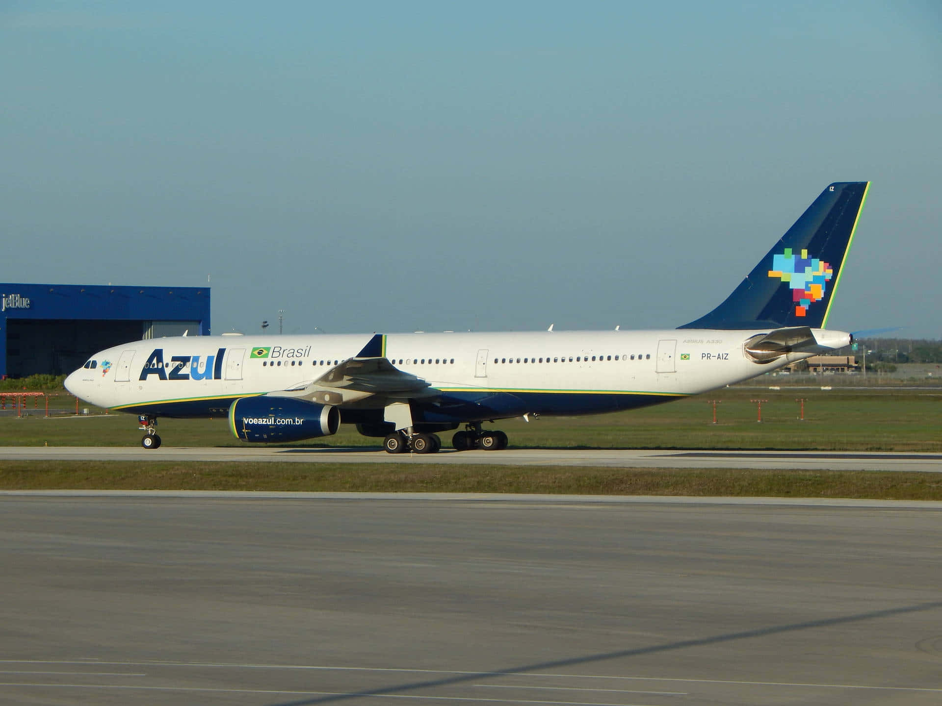 Azul A330 On The Taxiway Before Departure Wallpaper