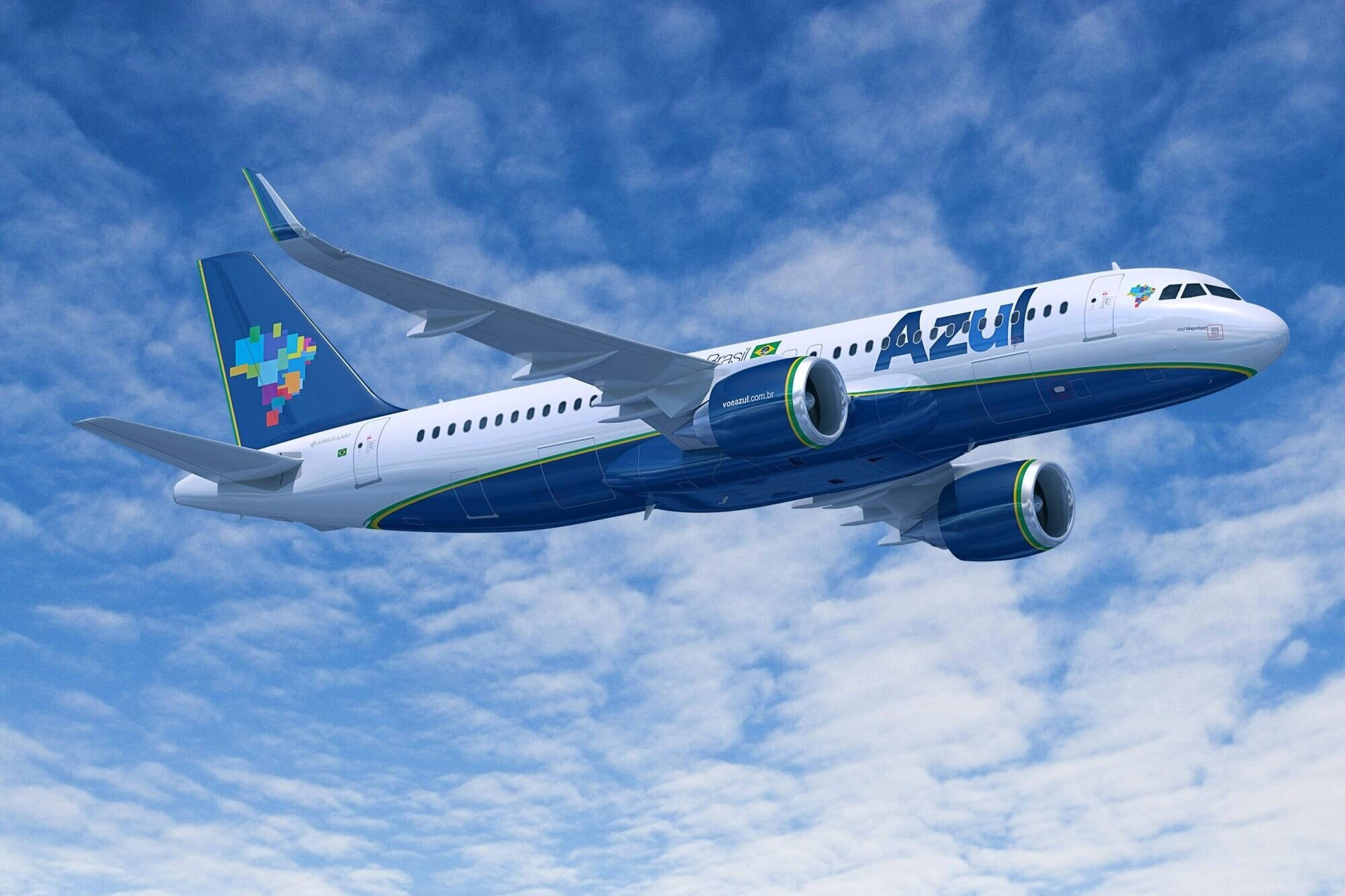 Azul Airlines Clouds Flying Wallpaper