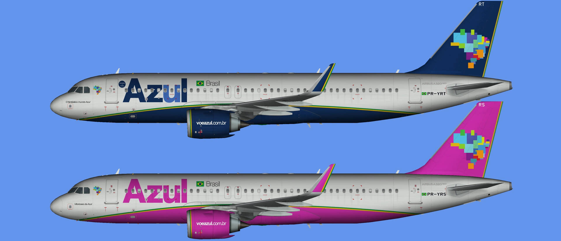 Azul Airlines' Beautiful Pink Jet In Sky Wallpaper