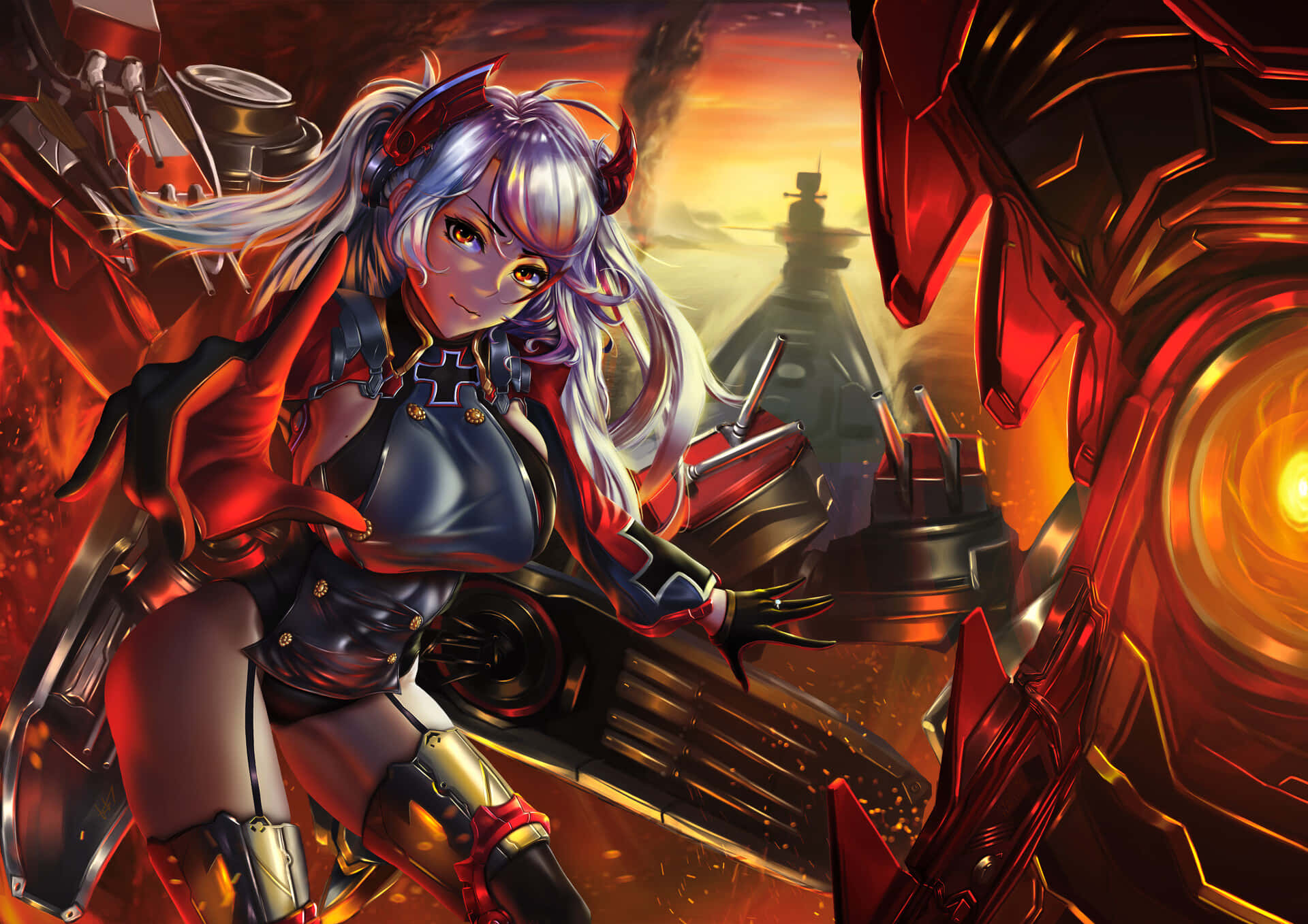 Azur Lane Prinz Eugen In Battle Mode Wallpaper