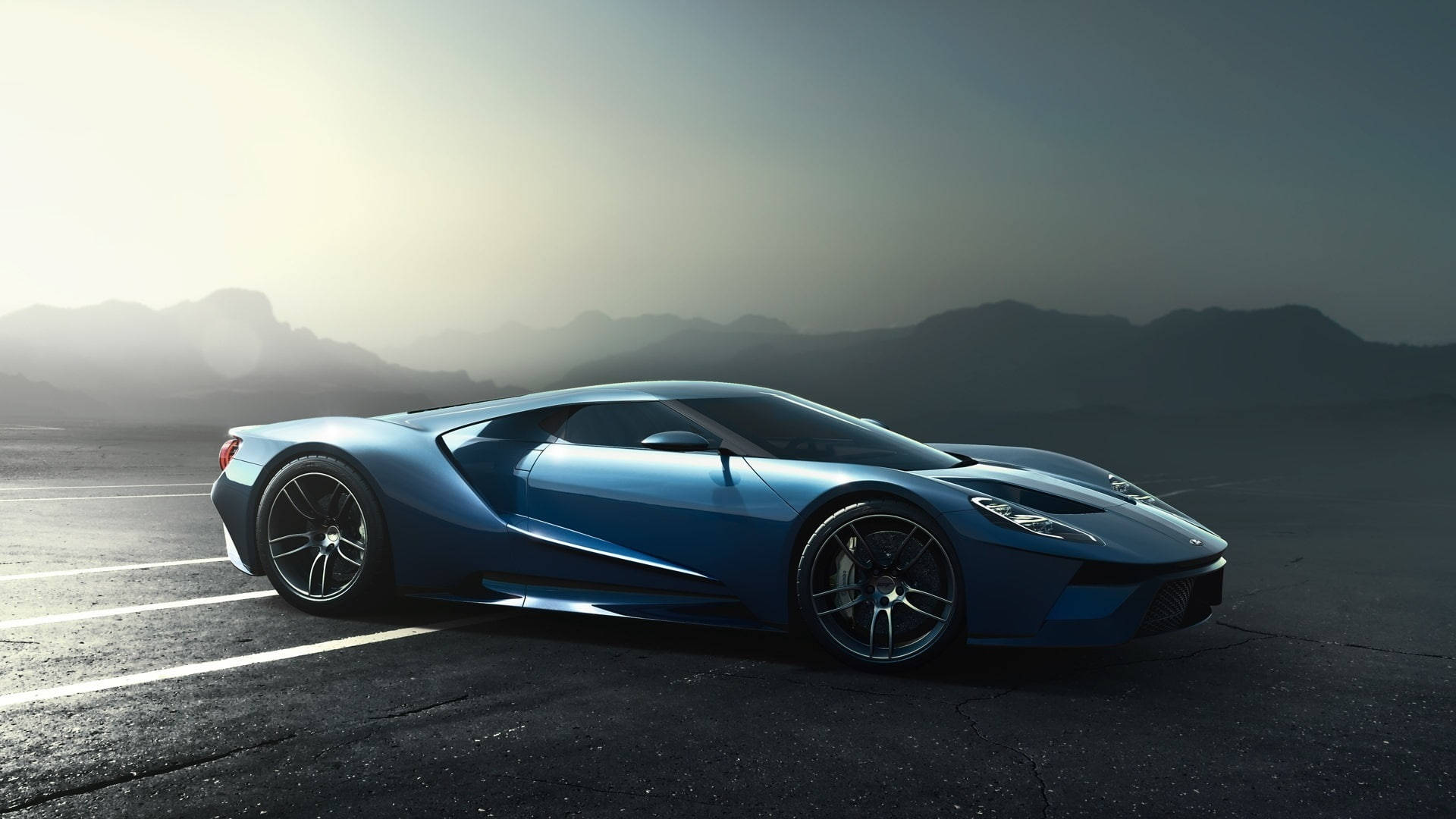 Azure Ford Gt Sports Car Background