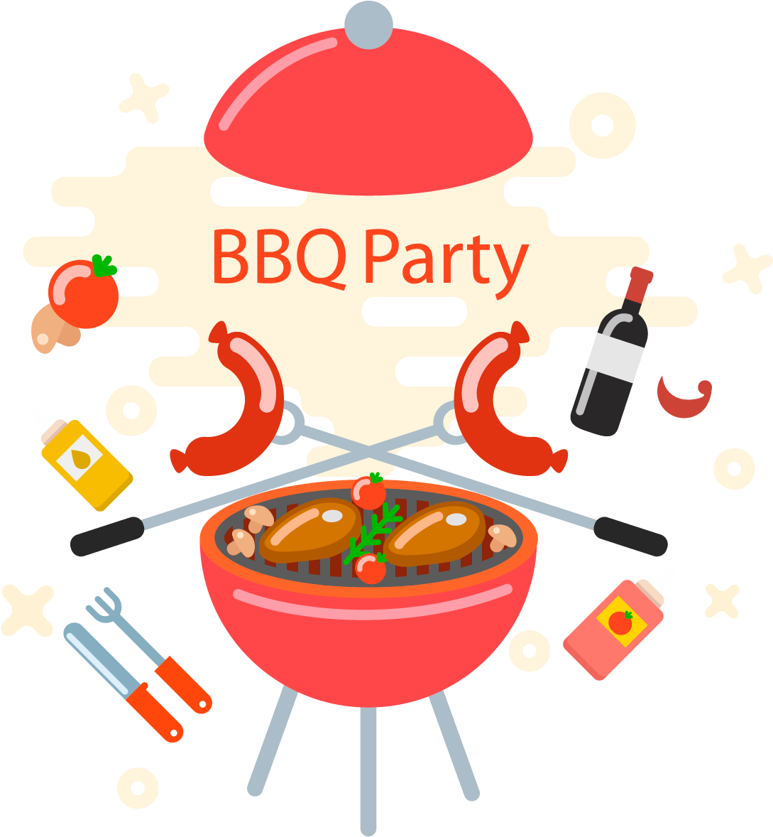 B B Q Party Invitation Graphic PNG