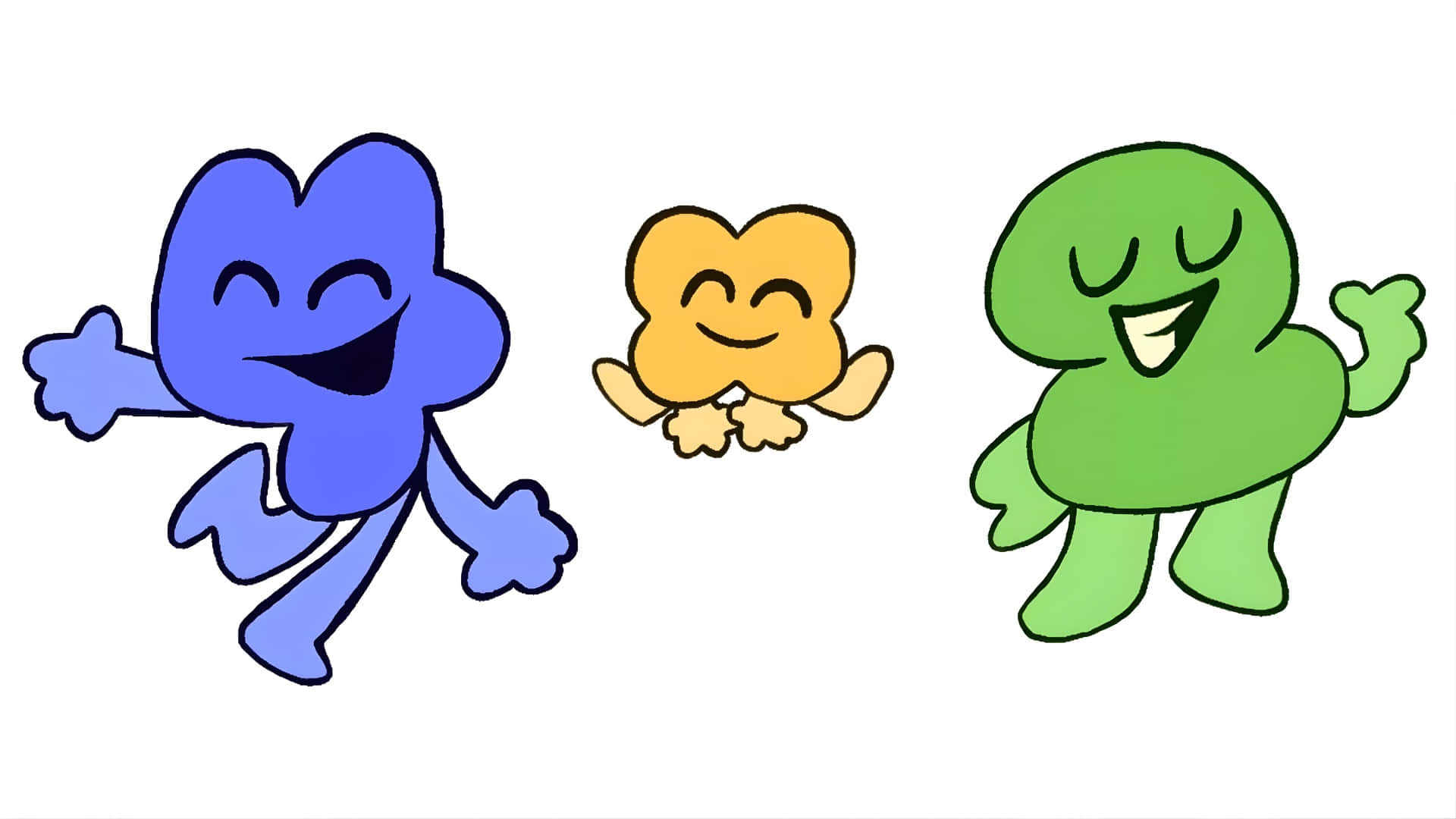 Trío Feliz De Personajes De B F D I Fondo de pantalla