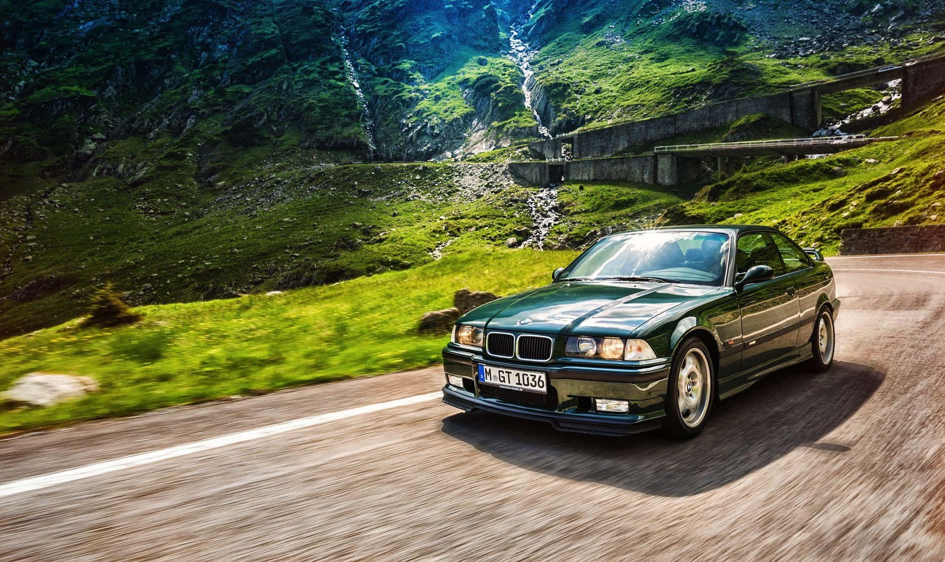 B M W E36 Coupe Mountain Road Drive Wallpaper