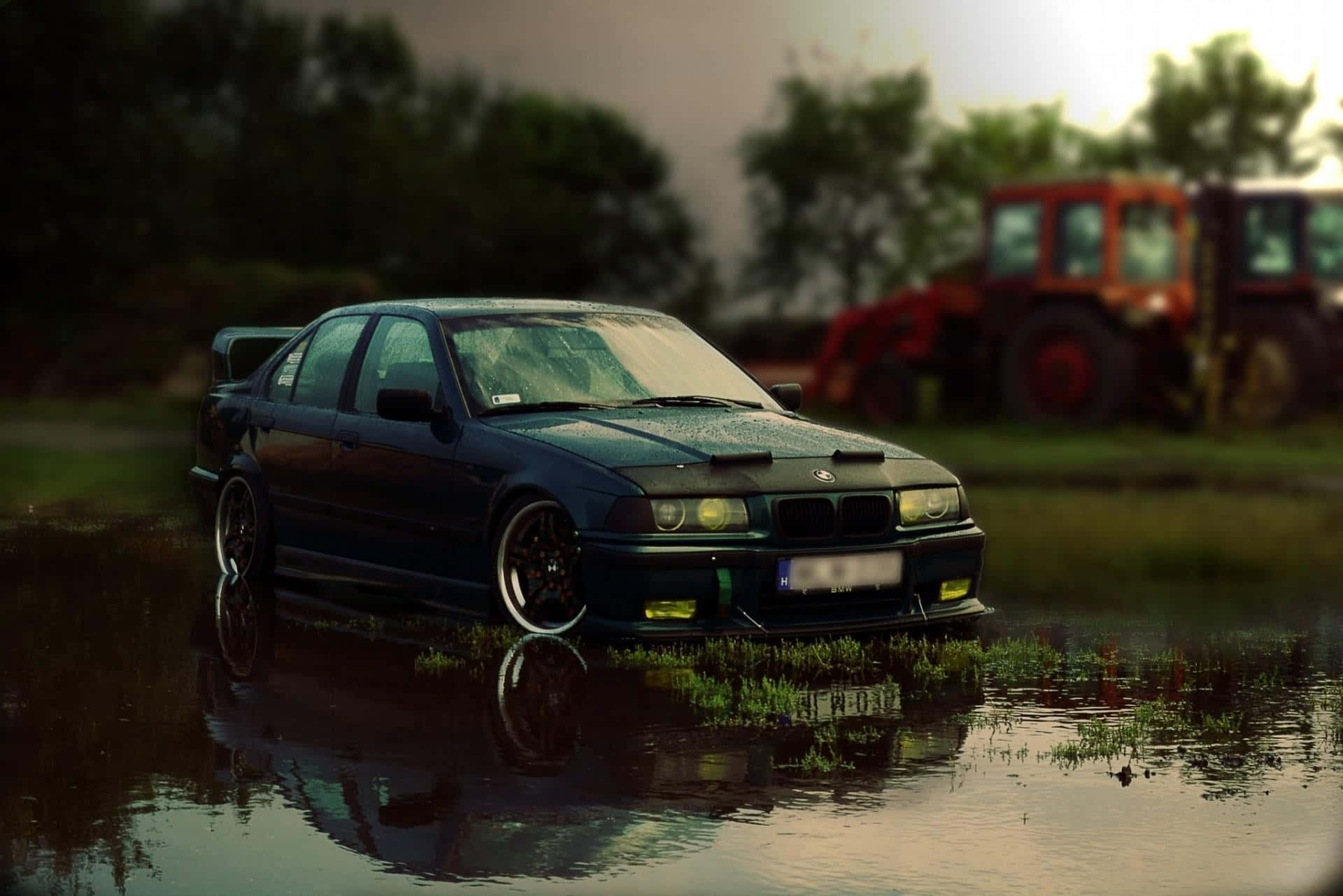 B M W E36 Coupe Near Water Reflection Wallpaper