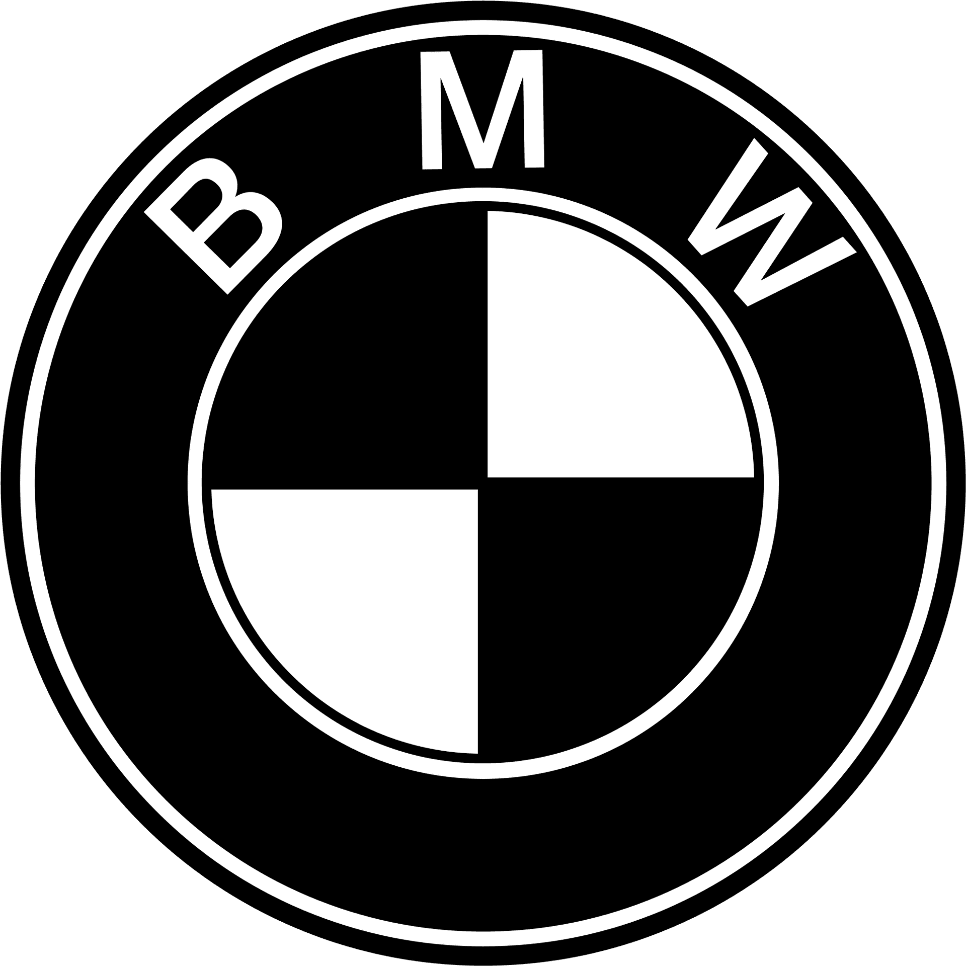 B M W Logo Blackand White PNG