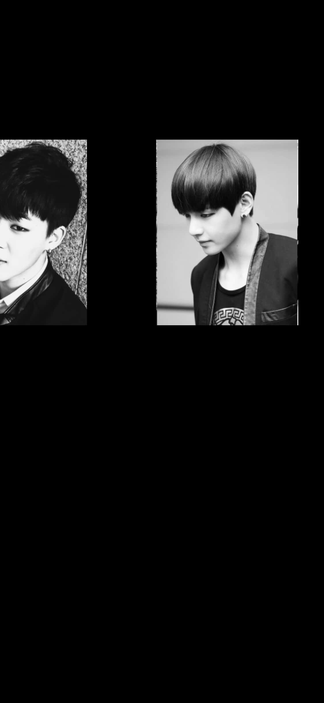 B T S Members Blackand White Side Profile PNG