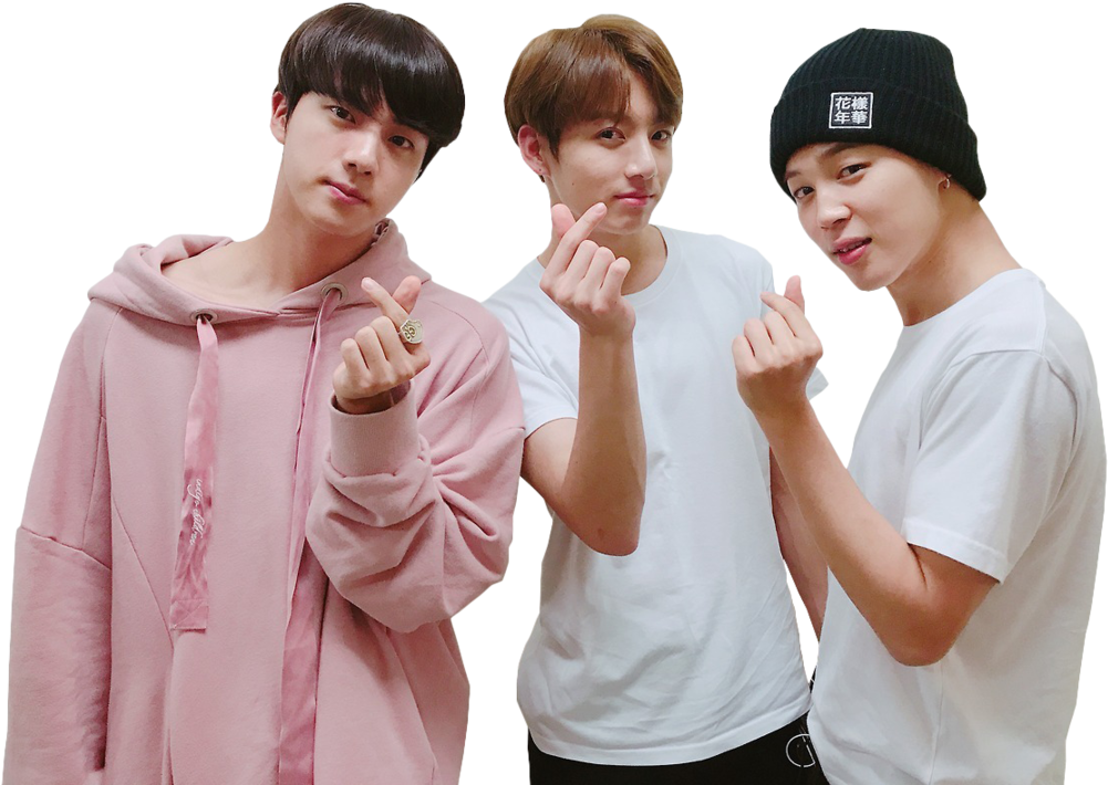 B T S_ Jungkook_ Friends_ Finger_ Hearts PNG