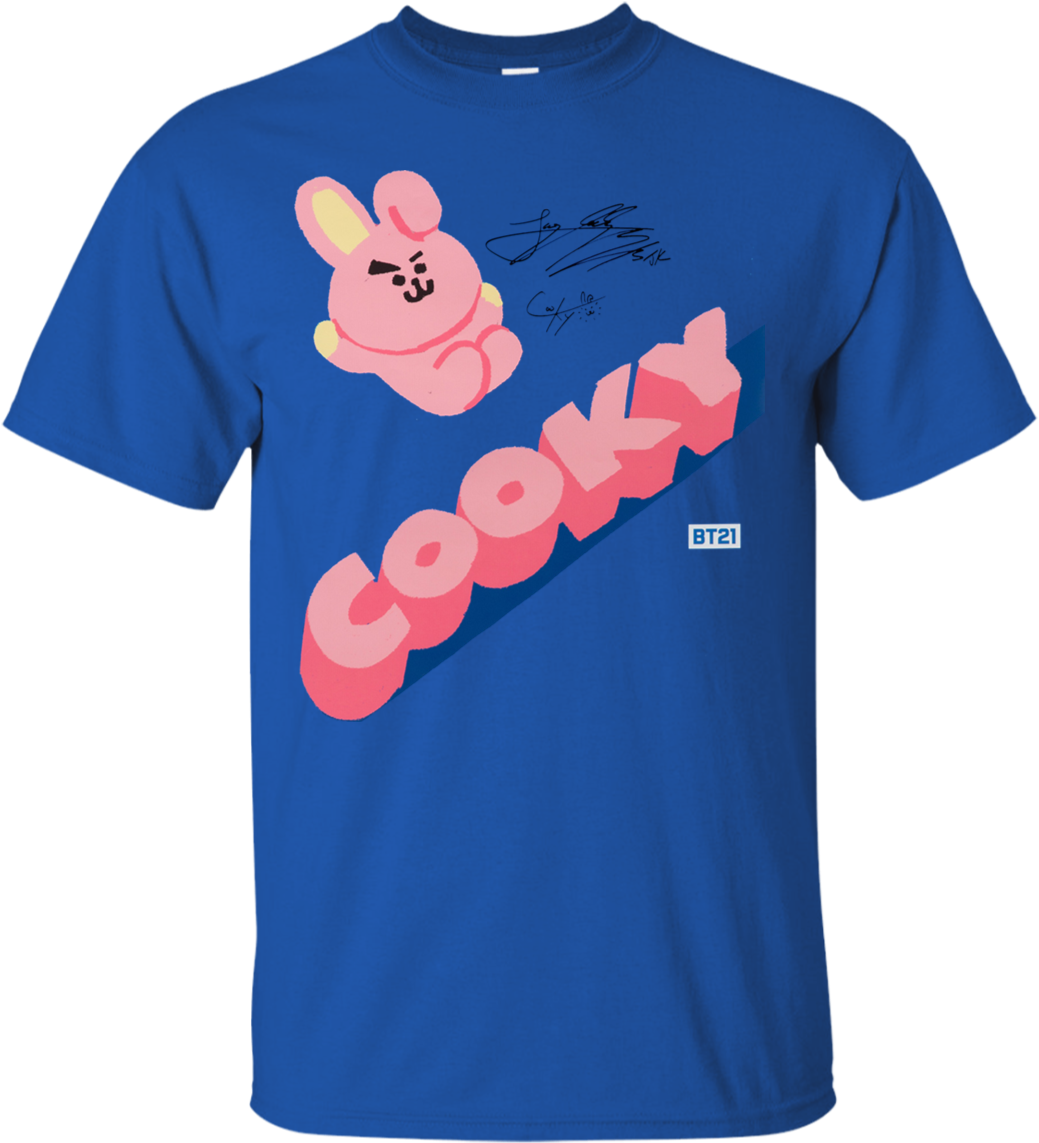 B T21 Cooky Blue Tshirt Design PNG