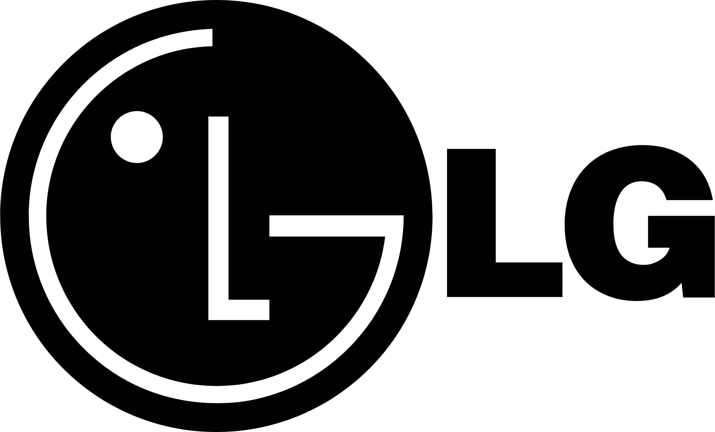 B&W LG TV logo-tapet: En stilfuld sort-hvid illustration af LG TV-logoet. Wallpaper