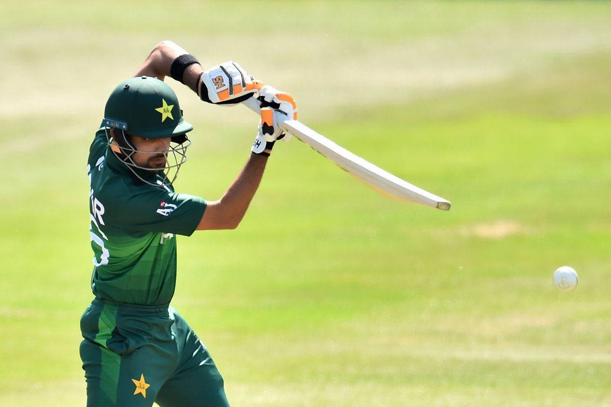 Talented Cricketer Babar Azam In Action Wallpaper