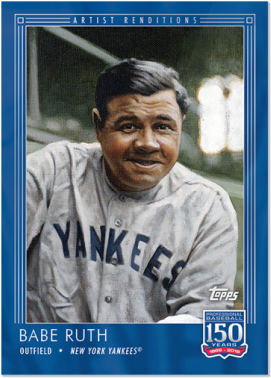 Babe Ruth Baseball Card Artist Rendition PNG