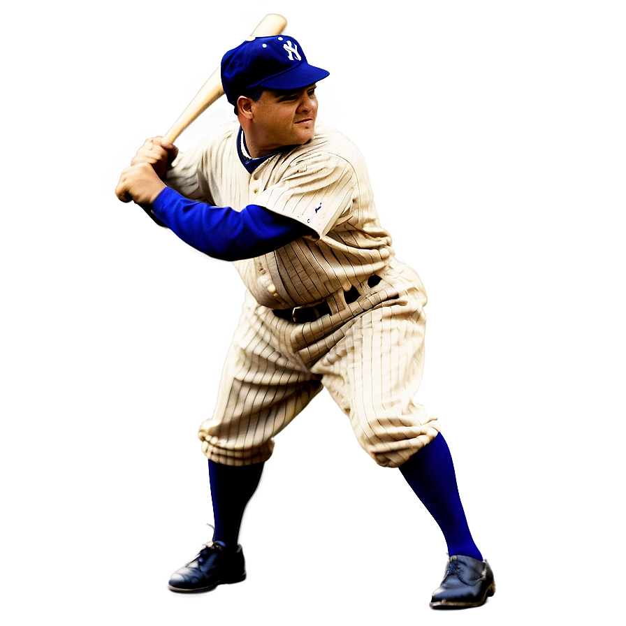 Babe Ruth Batting Stance Png 06242024 PNG