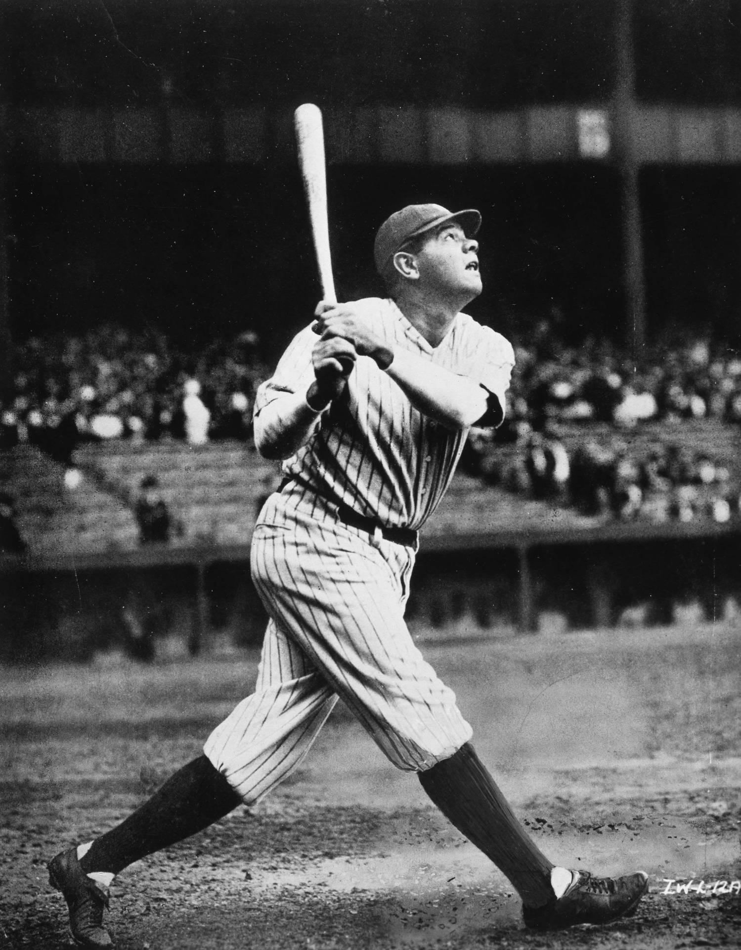 Babe Ruth In Baseball Field Wallpaper