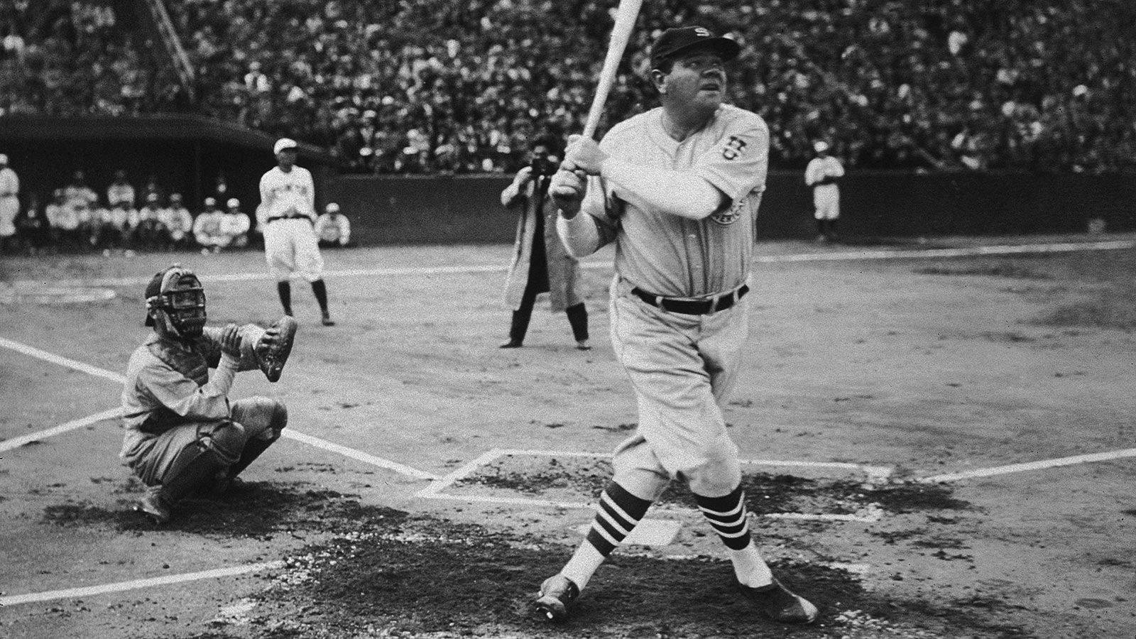 Babe Ruth In Baseball Game