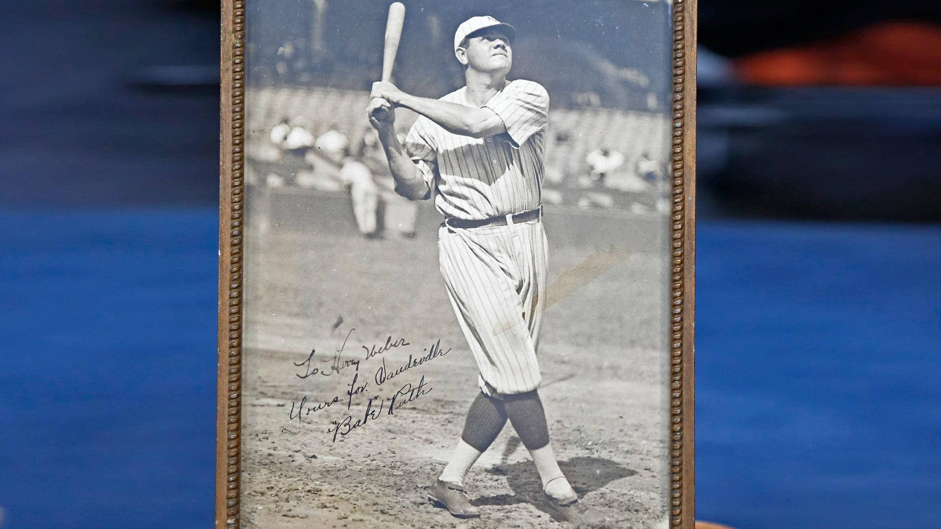 Babe Ruth Portrait With Signature Wallpaper