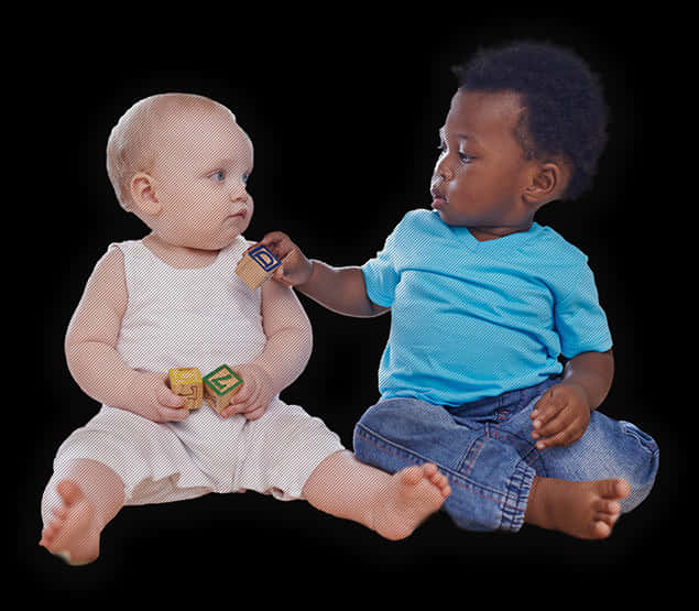 Babies Playing With Blocks PNG