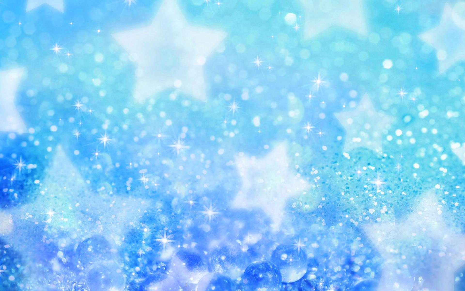 Baby Blue Glitter Stars Wallpaper