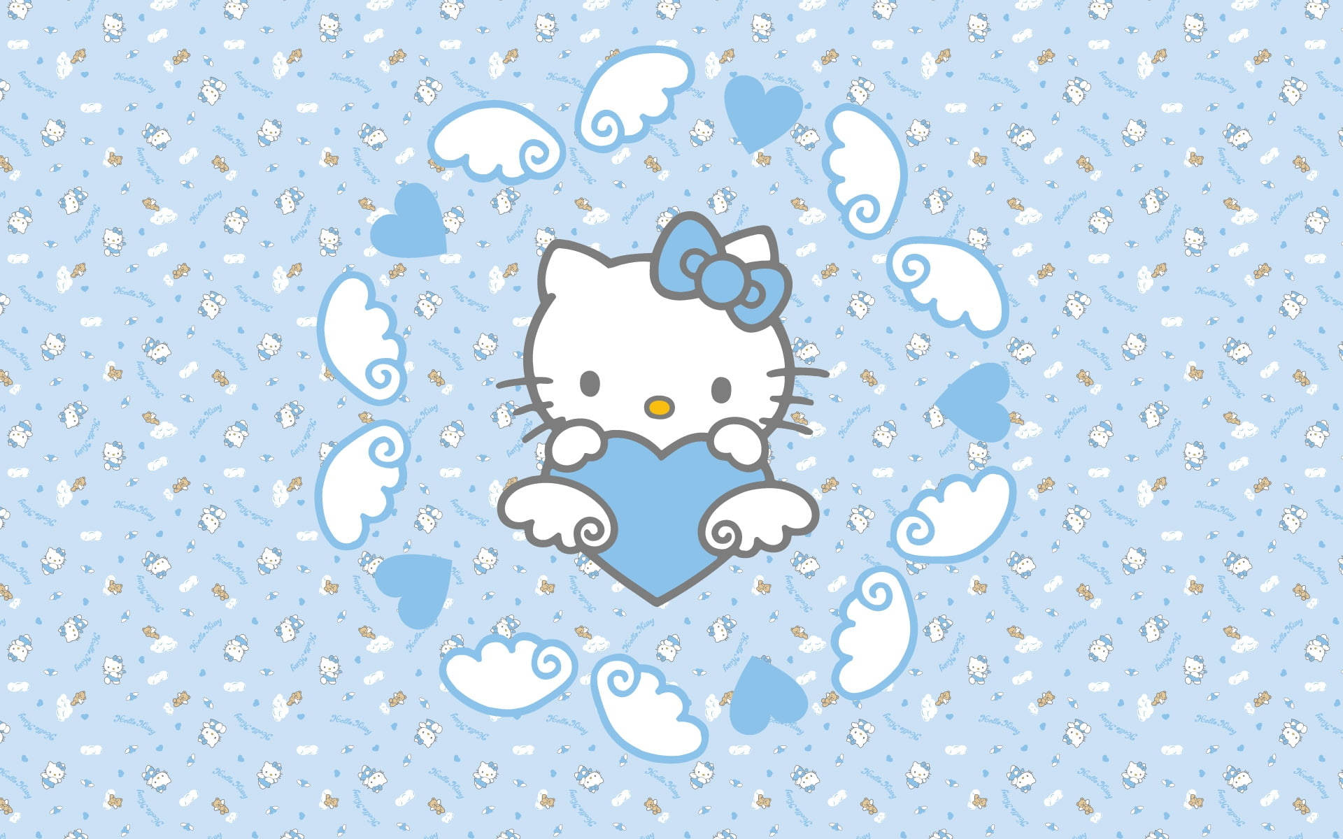 Backgroundbaby Blue Hello Kitty Skrivbordsbakgrund. Wallpaper