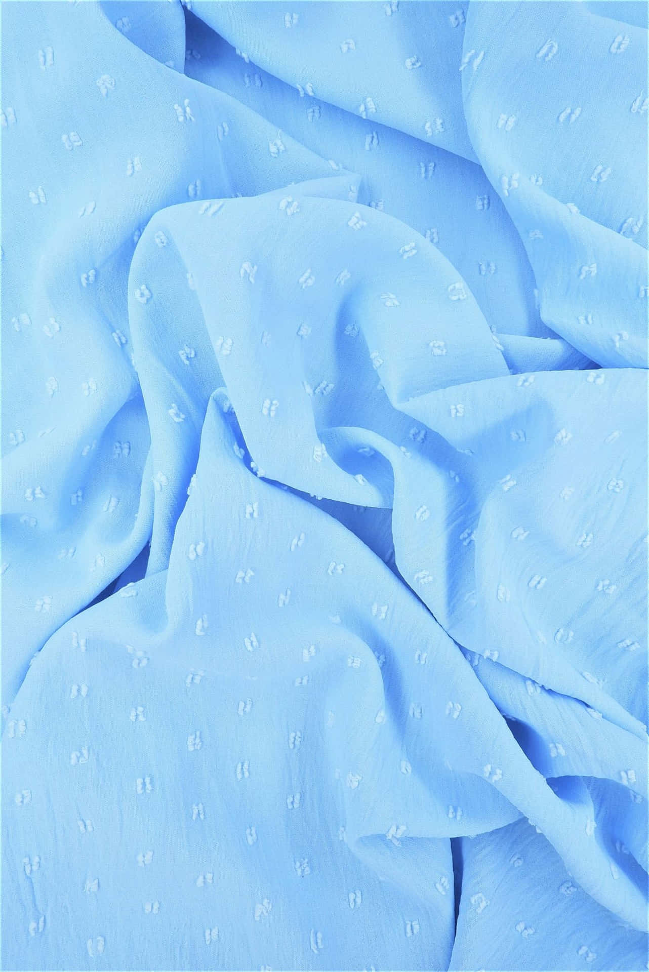 Baby Blue Light Blue Aesthetic Embroidered Cloth Wallpaper